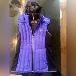 Michael Kors Purple Removable Hooded Puffer Vest Size Small